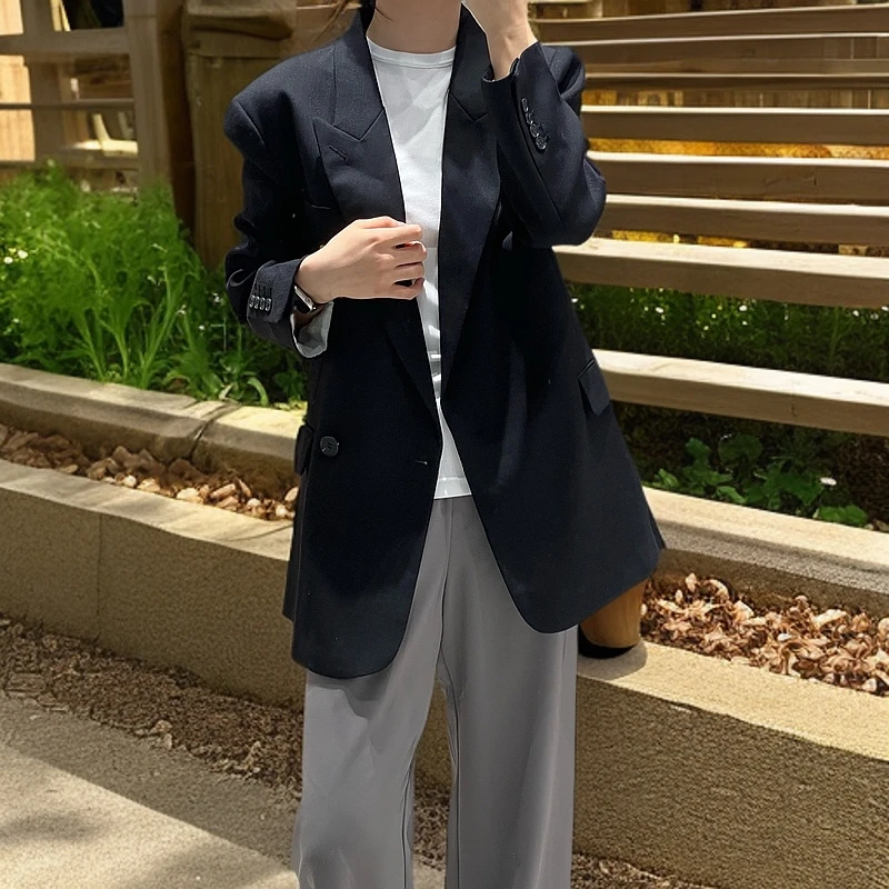 宽松西装外套春秋显瘦气质时尚韩版休闲网红小众ins百搭女款