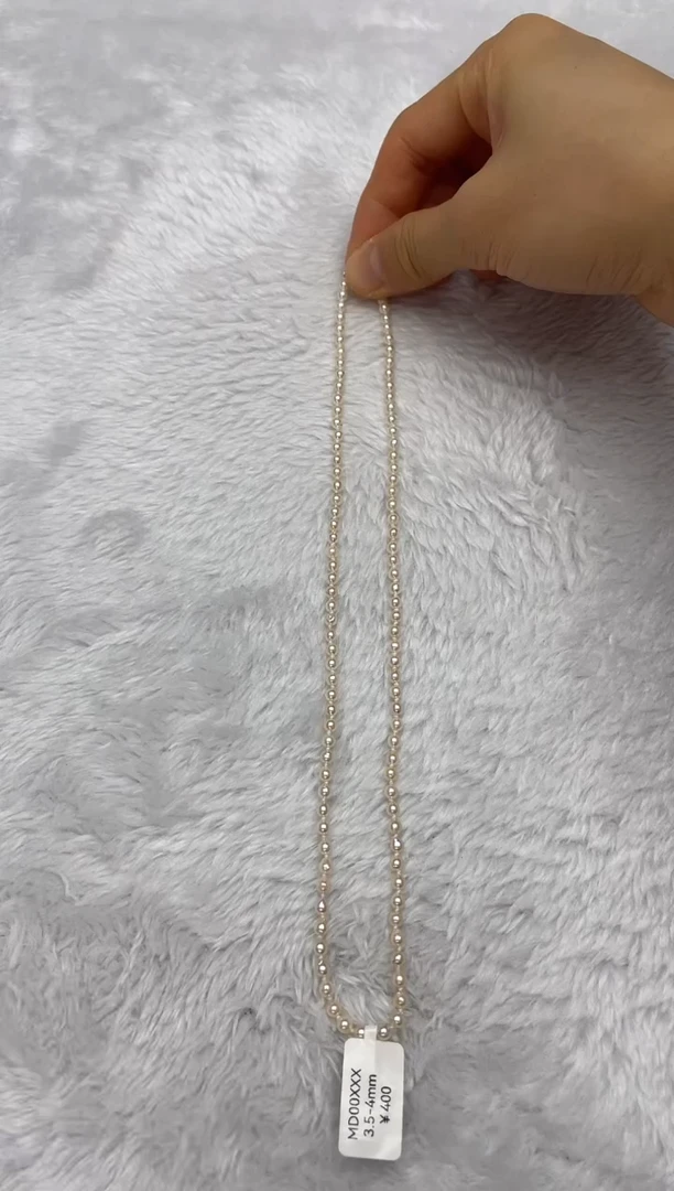 项链银S925镶嵌海水珍珠AK羽皇金3.5-4mm