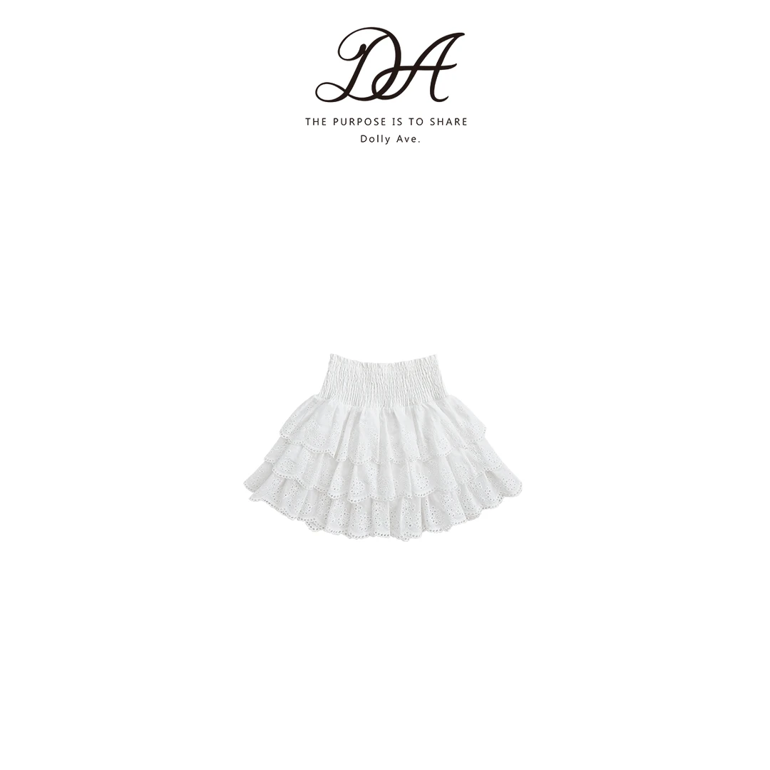 【现货】DollyAve 「少女系列」定制花边面料轻奢气质女童夏季半裙