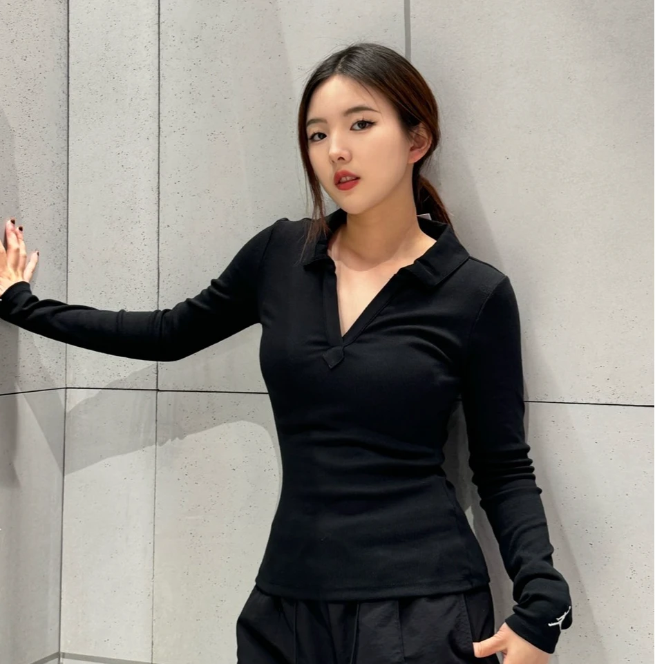 Nike耐克Jordan女装黑色长袖针织上衣FV7192-010