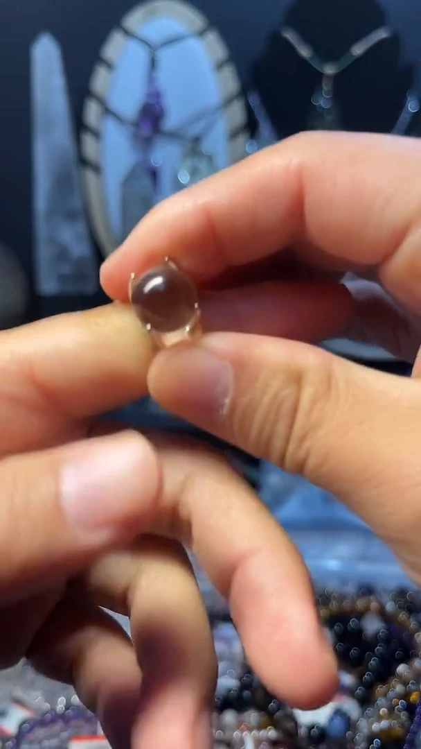 银S925镶嵌耳饰水晶天然AA白水晶戒指