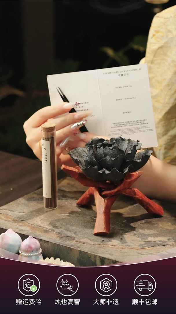 陶瓷烛也景德镇非遗手捏瓷花玄夜