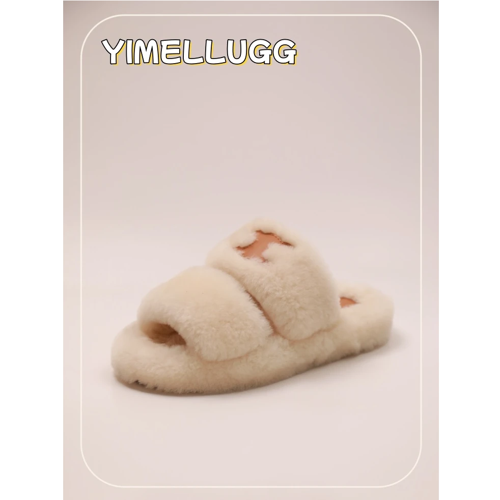 [YIMELLUGG]平跟防滑休闲风厚底低跟一字拖拖鞋交叉幂式穿搭法