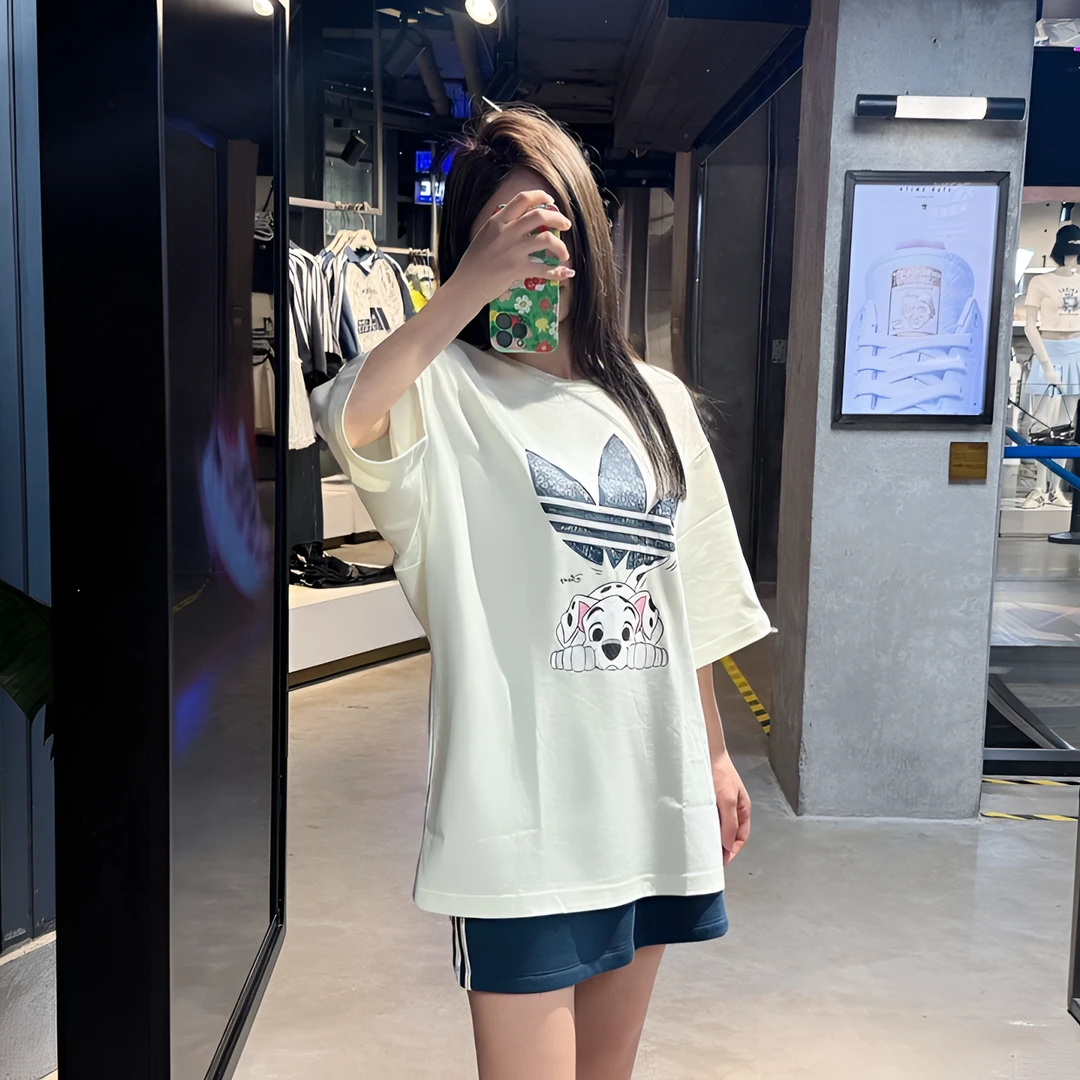 adidas三叶草迪士尼斑点狗联名情侣限定款百搭短袖KG6683