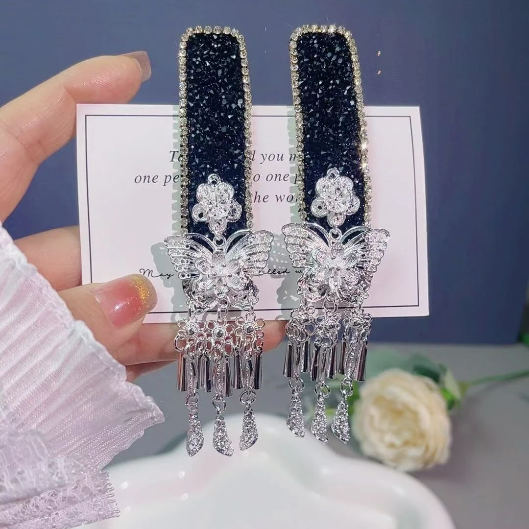 新中式蝶恋花重工流苏BB夹精致高级感发夹