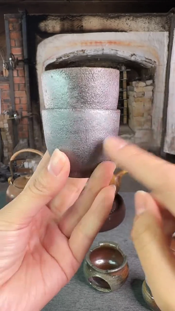 茶壶紫砂紫泥小杯2个