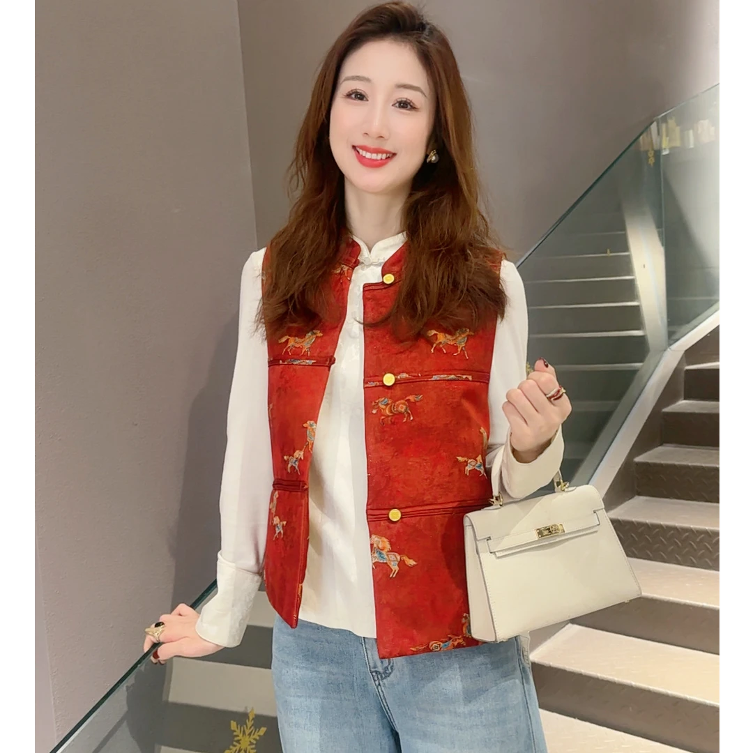 《佩佩定制》秋冬款时尚百搭加棉加厚气质女马甲7118