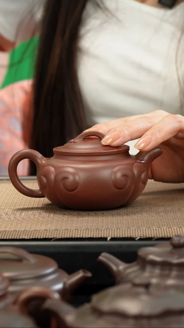 茶壶紫砂用****6底槽清仿古如意200