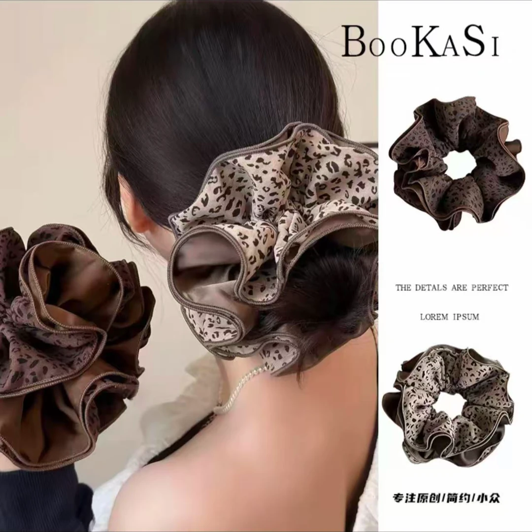 「小美」秋冬豹纹美拉德气质大肠发圈百搭简约发圈