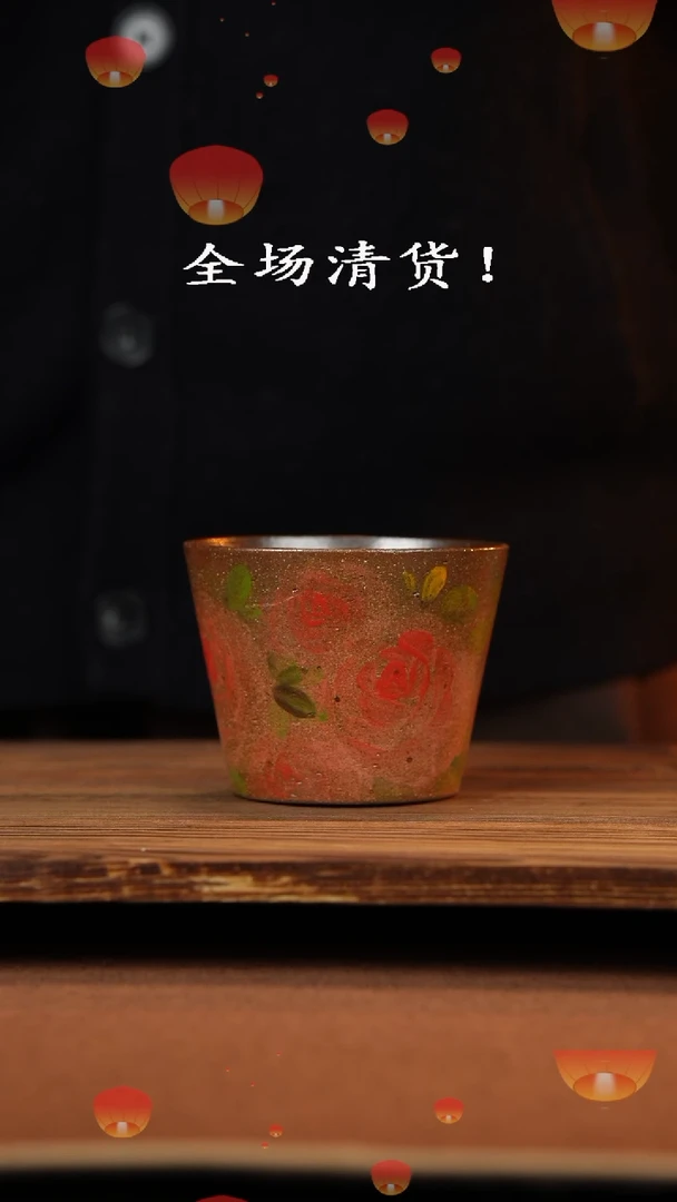 【闪购商品】杯手艺人手绘釉下彩异形器物