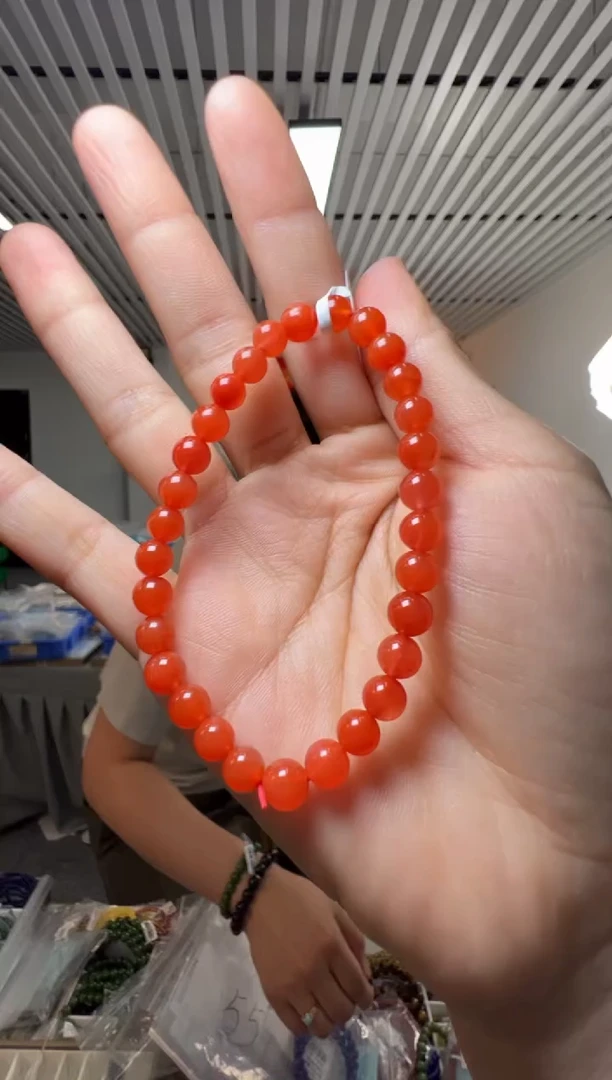 手串未镶嵌南红玛瑙约6-6.5mm南红圆珠单圈