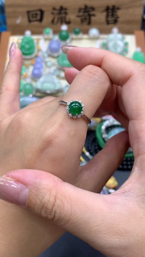 【闪购商品】翡翠戒指18K金镶嵌374-中国好珍宝