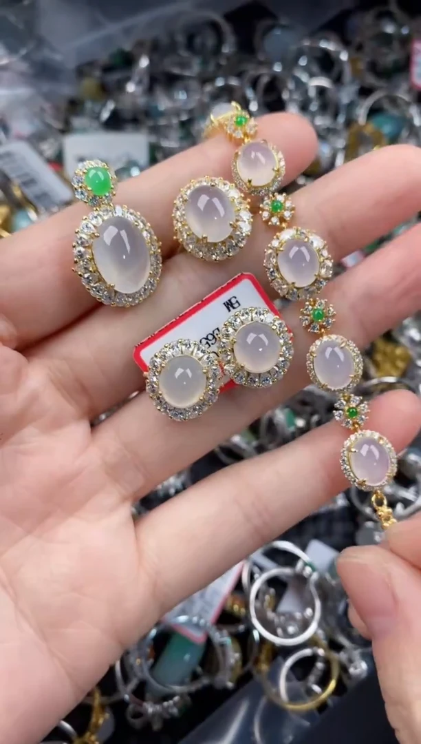 银S925镶嵌戒指翡翠11             5