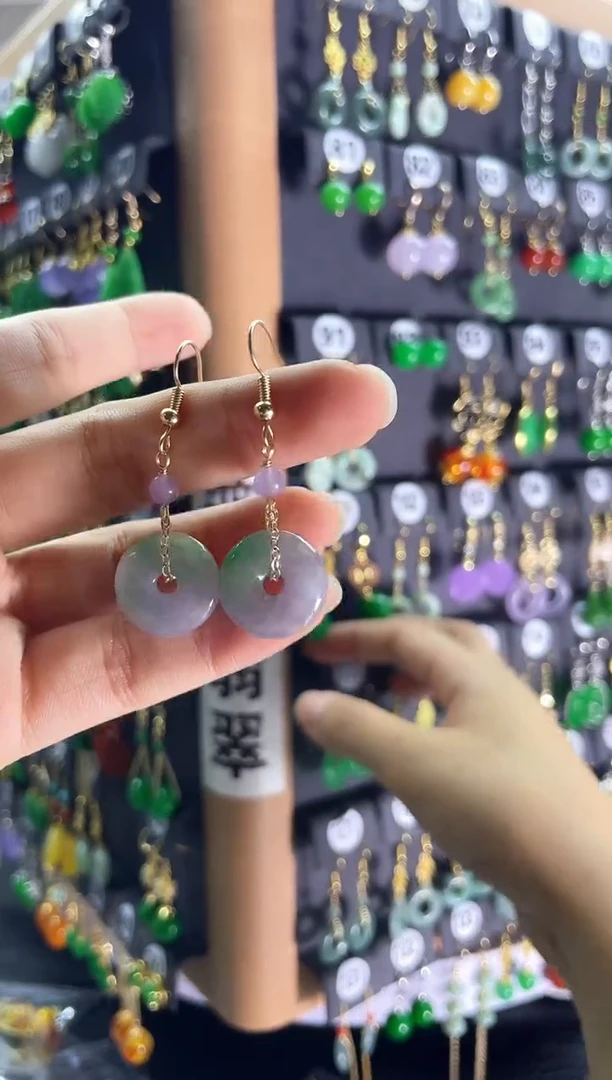 【闪购商品】翡翠耳饰银S925镶嵌463