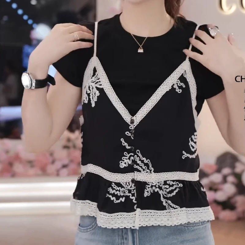 【夏日微醺】夏季韩版度假优雅气质两件套上衣LK2503580