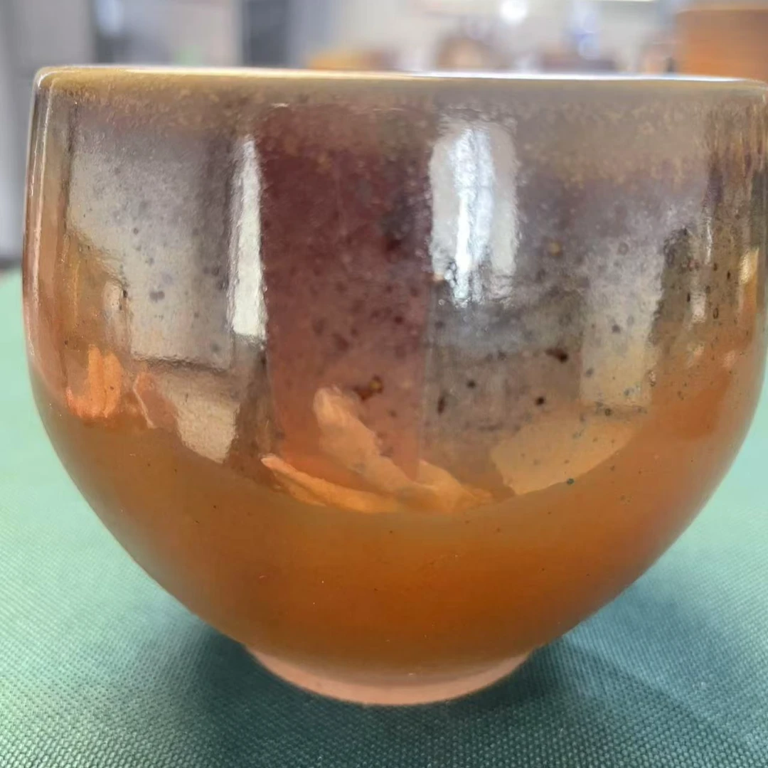 五色土柴烧儒陶束口盏杯精美茶道器具200ml