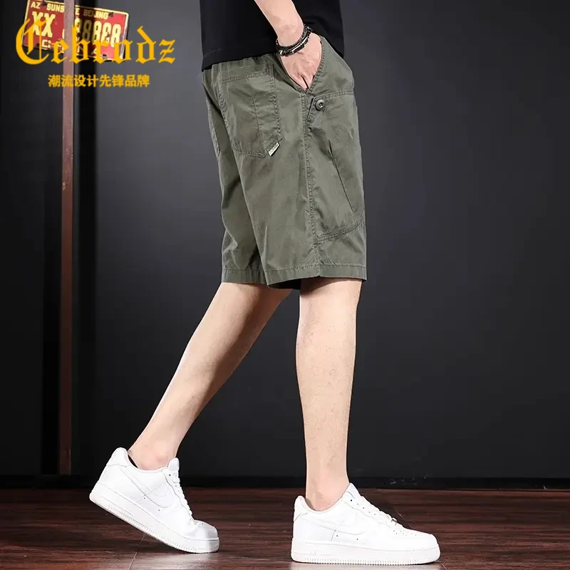 Cebrodz美式潮牌工装短裤男士新款中裤夏季薄款直筒休闲五分裤子