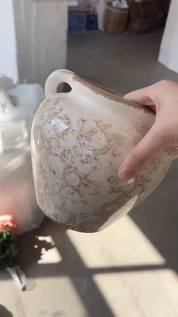 【闪购商品】陶瓷花盆高18cm内口10.5cm