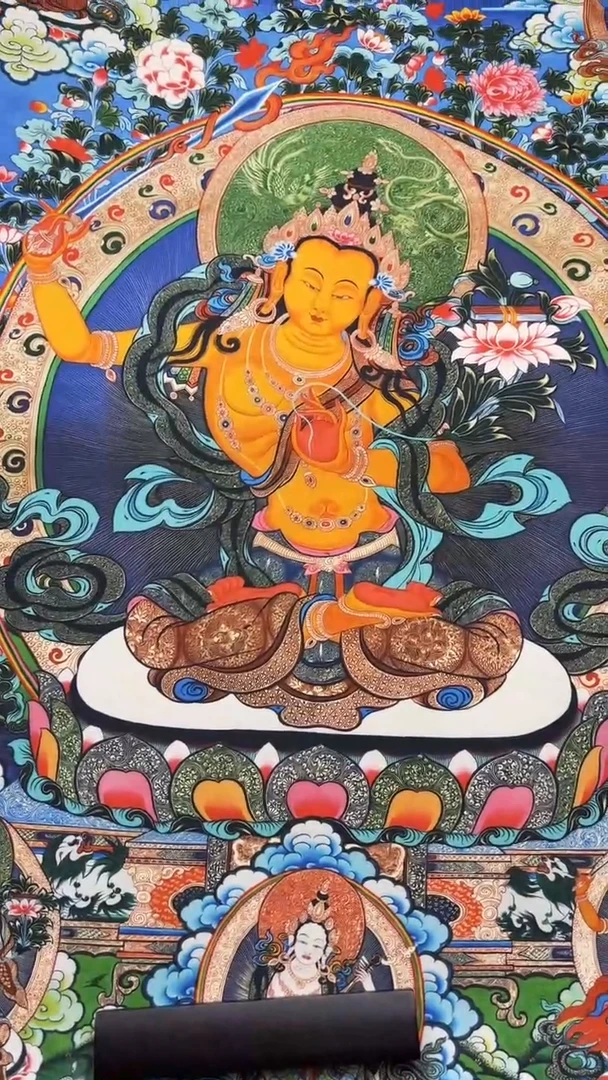装裱画精美唐卡画作大尺寸文殊