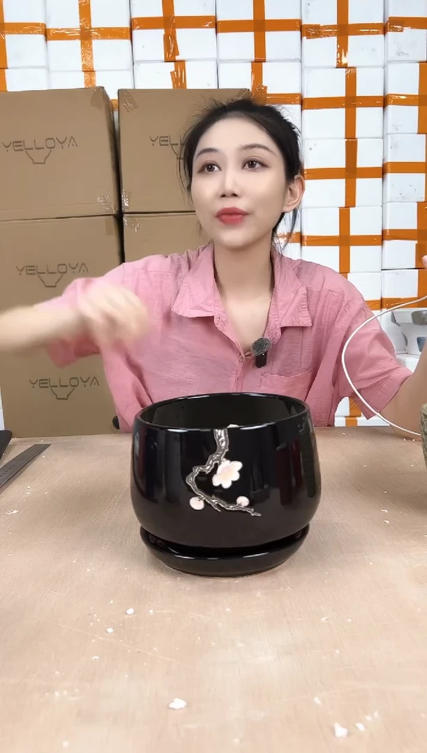 杯型勾花黑色大号17x14