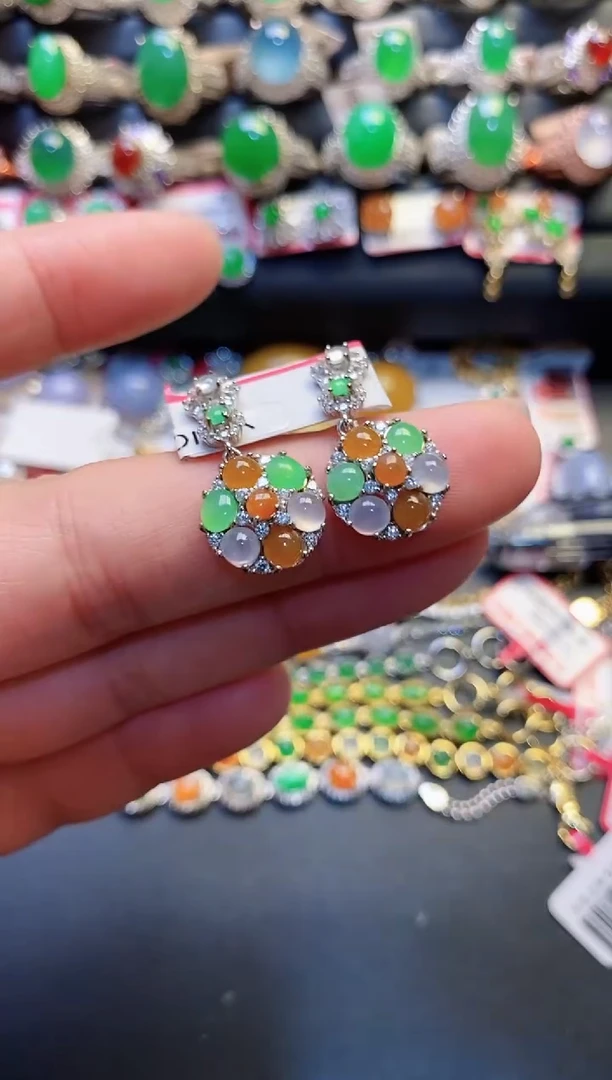 银S925镶嵌戒指翡翠天然