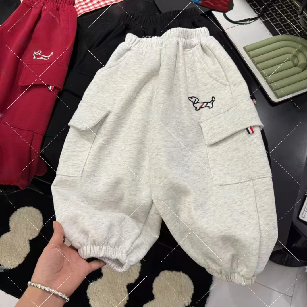 儿童卫裤卡通腊肠狗春季新款男女童工装裤洋气软糯休闲百搭潮童