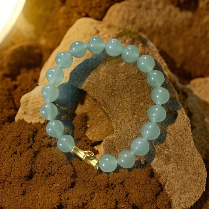 鑫甜珠宝  纯天然东陵玉手串珠体卡10{微瑕-追求完美勿拍}