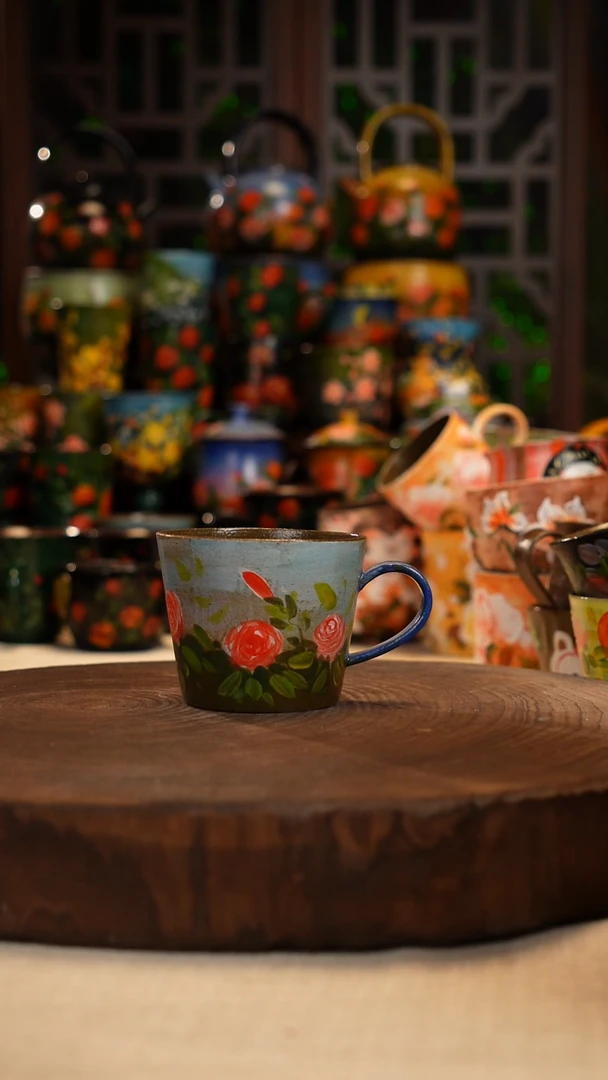 油画 手绘 釉 下彩