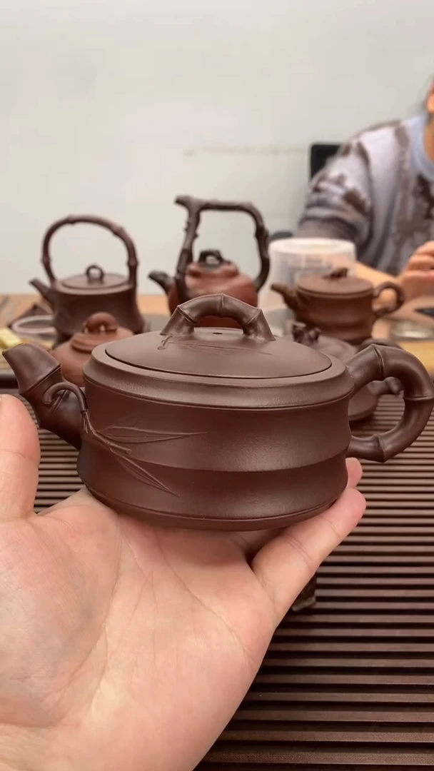茶壶紫砂微瑕不退换230毫升宽口竹段紫泥10号