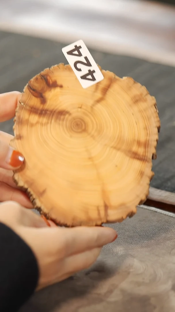 【闪购商品】柏木（崖柏）木雕424陈化黑油杯垫香片