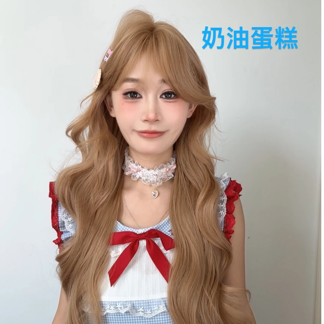 奶油蛋糕【玫瑰内网】假发女整顶长卷发日常齐卷发自然全头套假发