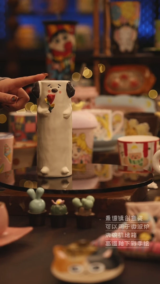 陶瓷景德镇可爱陶瓷釉下彩绘设计师款
