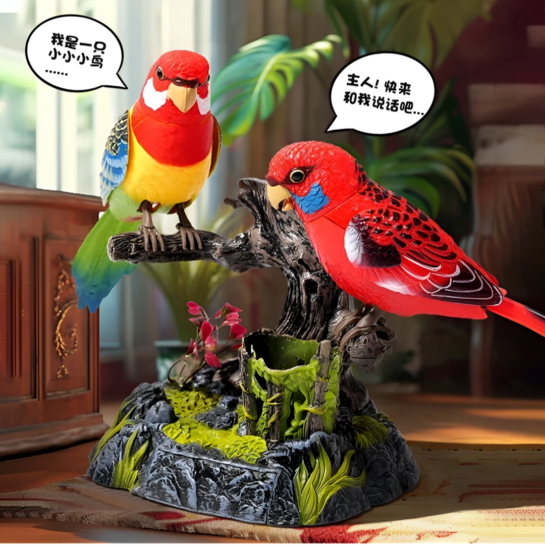 【老人解闷神器】电子声控会说话仿真鸟玩具录音鹦鹉摆件益智玩具36