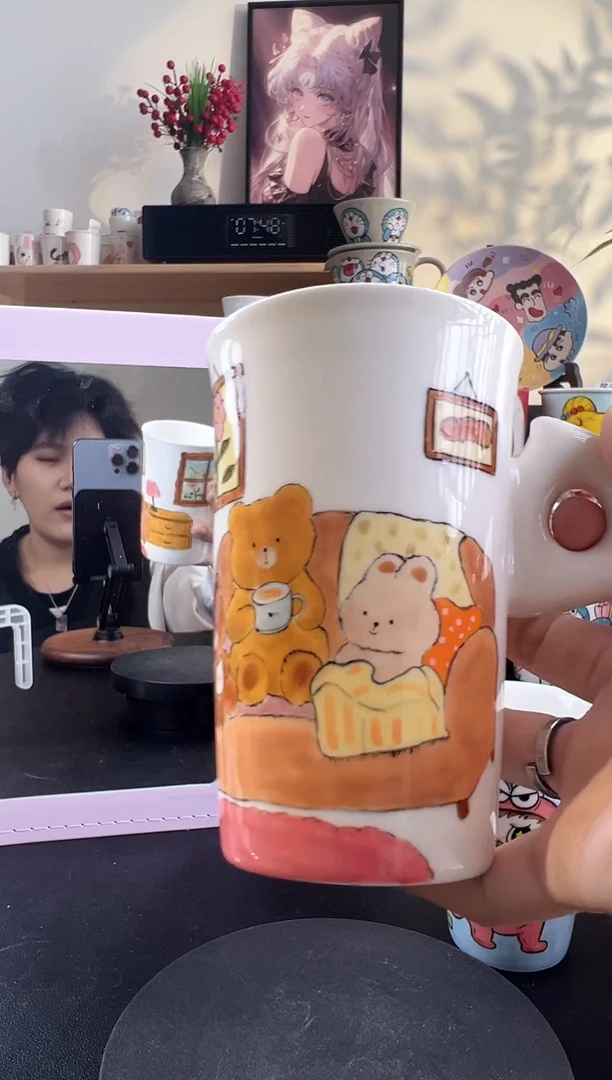 【闪购商品】摆件手工手绘陶瓷小杯杯