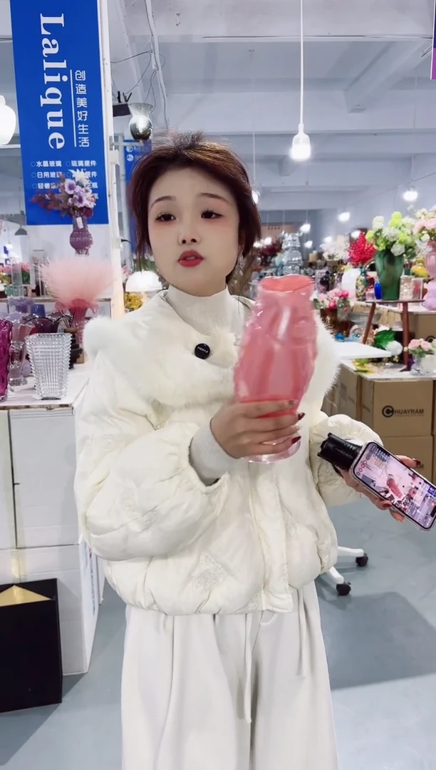 【闪购商品】玻璃私花主义花瓶厂-微瑕--KIPB