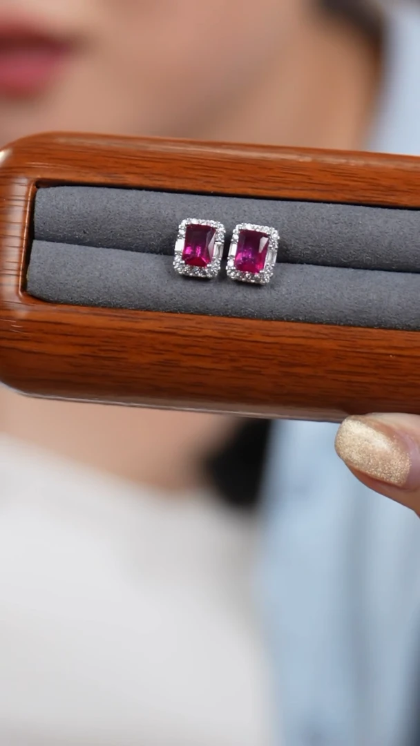 耳钉未镶嵌红宝石红宝石耳钉【多样性发其一】-HY1528