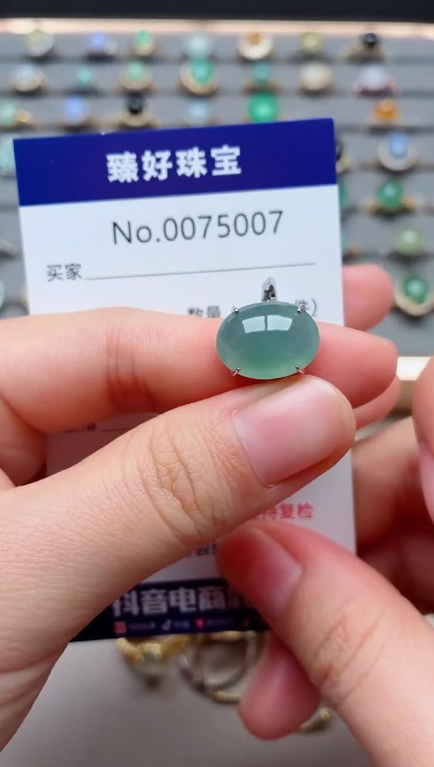 银S925镶嵌戒指翡翠1