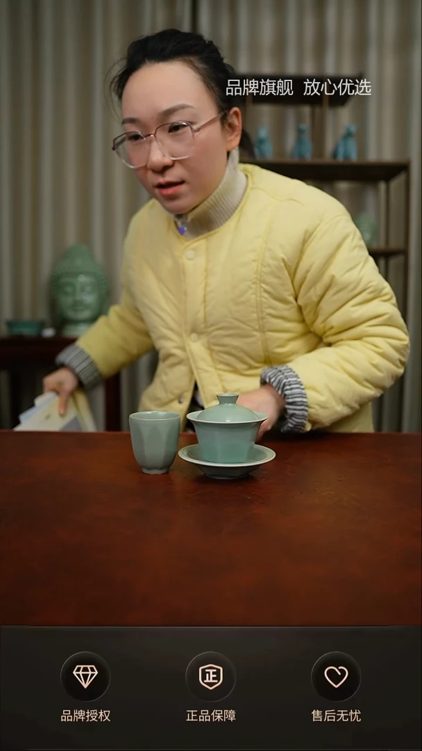 【闪购商品】仿古六方盖碗送八方杯 特价不完美