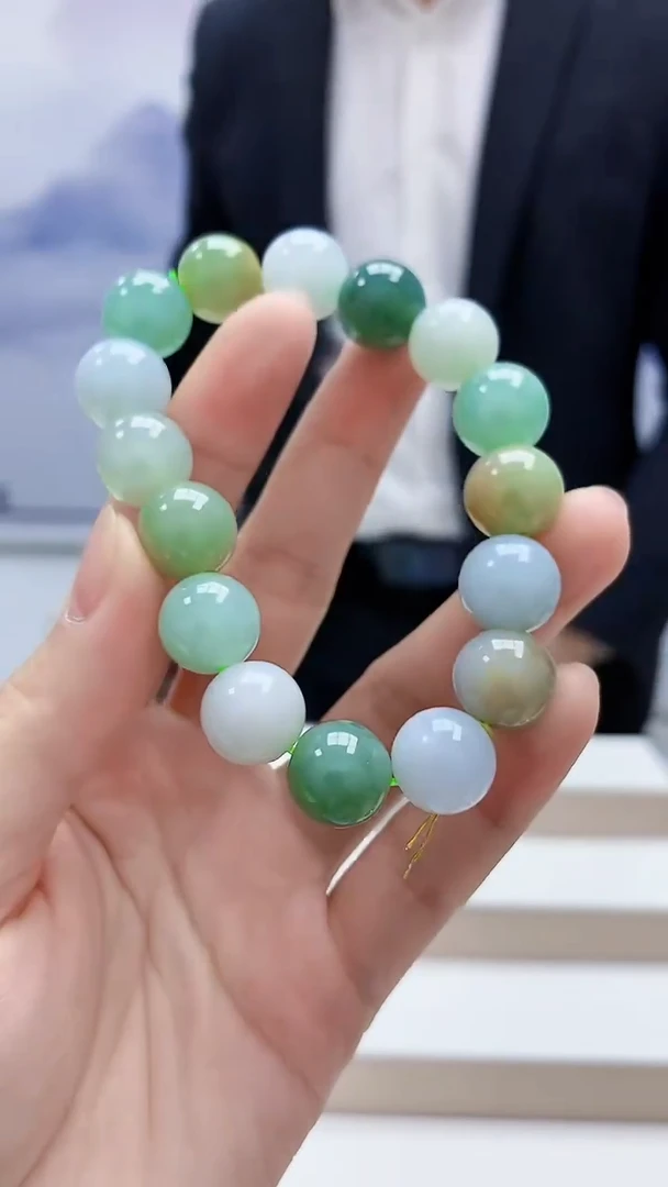 未镶嵌定制翡翠4957lr-毛货手串41