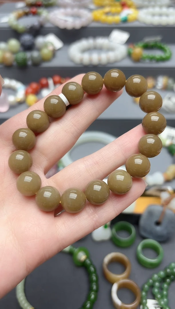 未镶嵌手串和田玉（糖玉）天然和田玉糖玉手串