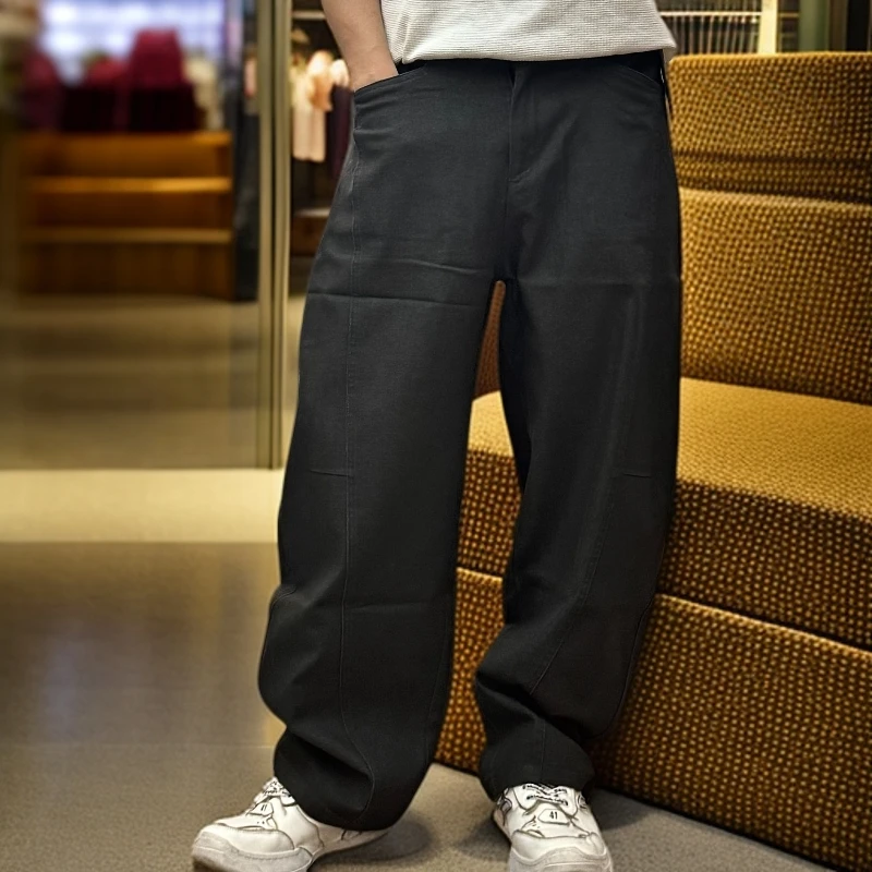 这也太好看了男士长裤直筒裤美式微弹中腰休闲裤潮流宽松