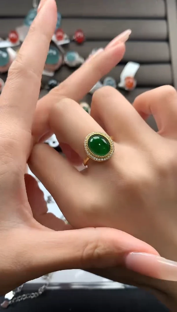 【闪购商品】翡翠戒指银S925镶嵌31231312