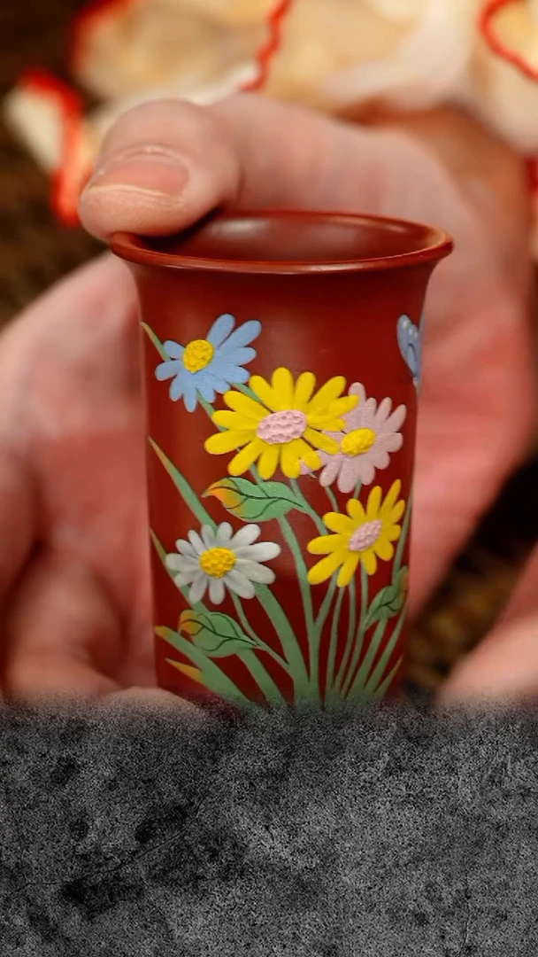 紫砂茶宠紫砂 宜兴紫砂   朱泥 高足杯