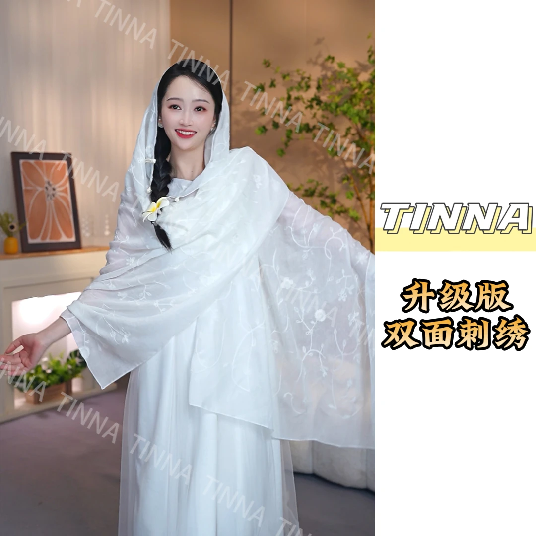 遮阳外搭披风百搭防晒双面头巾夏季长款百变民族风薄款旅游披肩