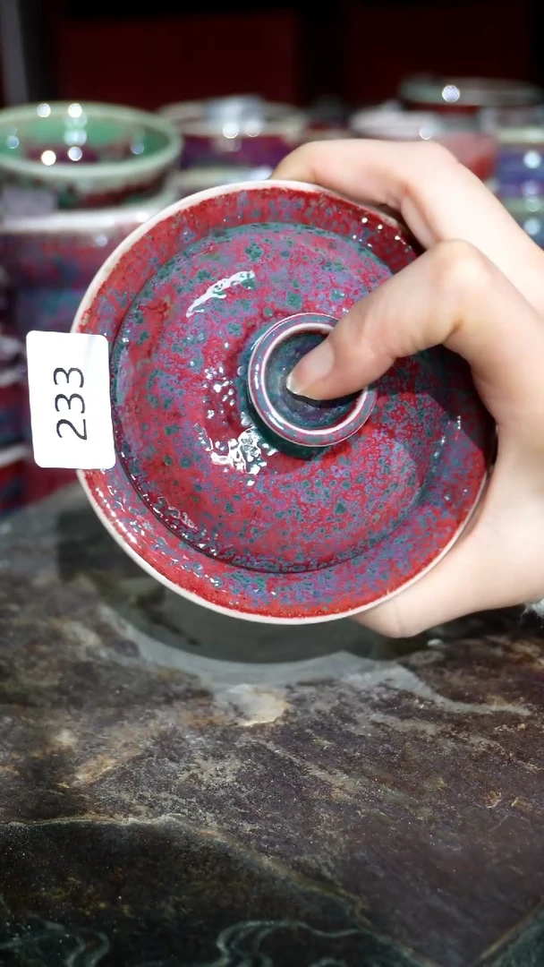 摆件陶精品窑变钧瓷茶器