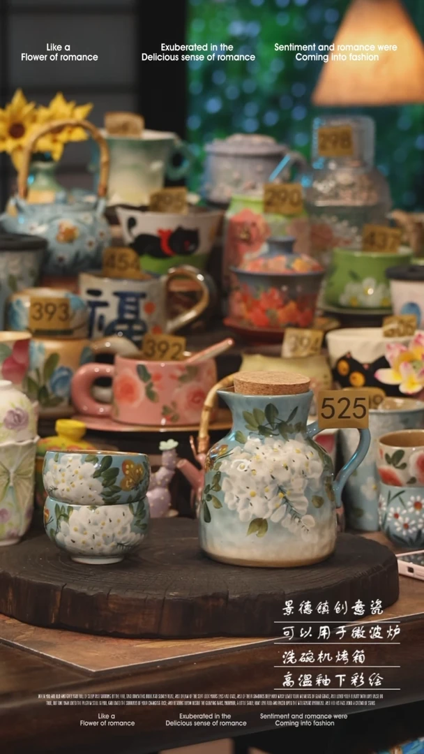 陶瓷景德镇高温釉下彩手工手绘款式