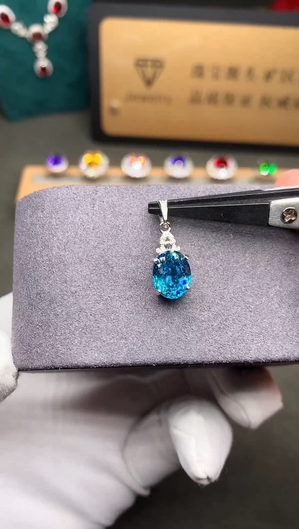 颈饰银S925镶嵌碧玺...