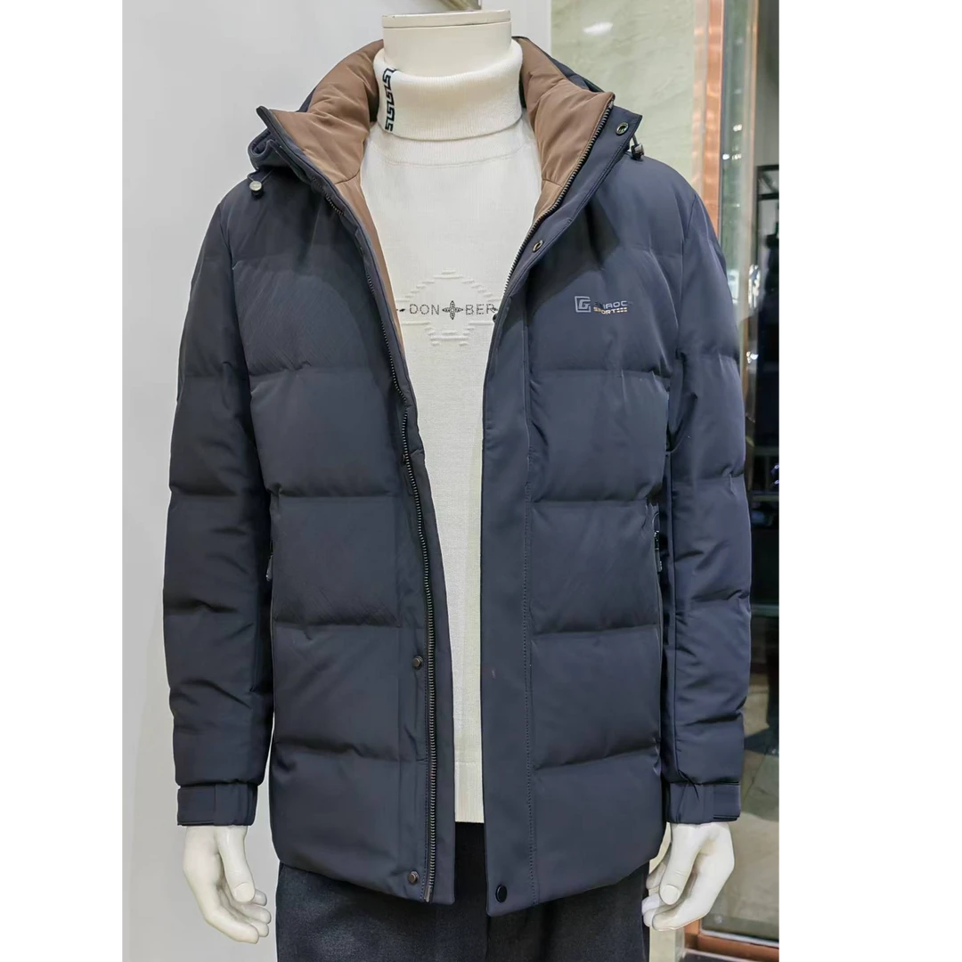 帕拉度休闲裤鸭绒羽绒服黑色8862-1运动男士连帽短款保暖冬季