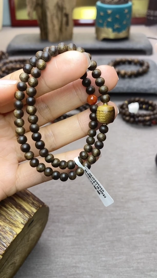 【闪购商品】沉香手串富森红土05沉水+红土五条+配饰两圈款