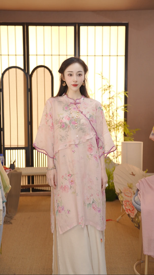 2025新中式设计日常舒适精品麻高品质上衣夏上新FB2504285